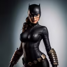 a woman dressed in a catwoman costume