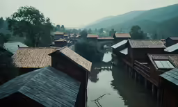 a village that is over water with buildings