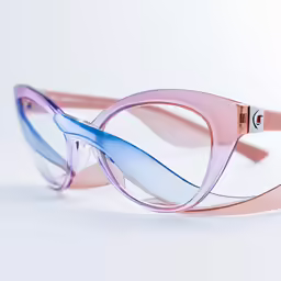 the blue light blocking reading glasses has pink tips