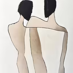 a couple of naked people stand next to each other
