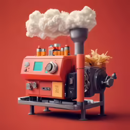 an industrial machine being used to make crispes