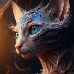 a cat with blue eyes is standing by itself