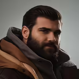 a bearded man with a beard, and a jacket