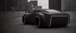 a black and white photo of a modern car