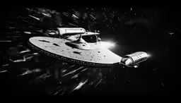 a large space ship floating in the air