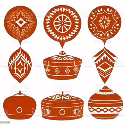 a set of christmas ornaments in red and white royalty,nine different ornaments are shown with one being red,a set of orange christmas ornaments and ornaments with different shapes and sizes,different ornaments are in red on a white background,a set of various ornaments on white background