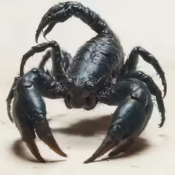 the giant black spider is crawling away from the camera