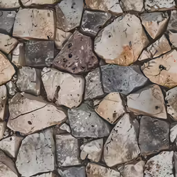 a rock wall made out of different sized stones