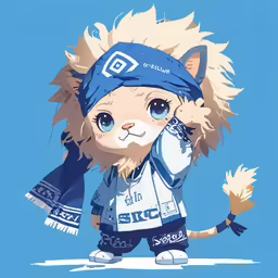 a anime character in a blue hat with long hair
