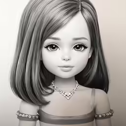a drawing of an adorable girl with blonde hair