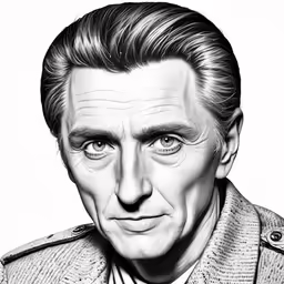 a black and white photo of a man with an angry look