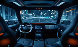 dashboard with seating and digital camera inside the vehicle