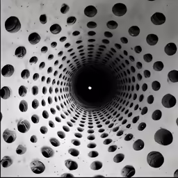a spirally shaped structure made of circles and dots