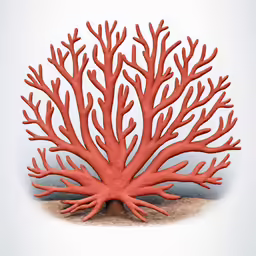 a red coral on a white surface
