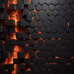 a dark wall has some orange light coming from it