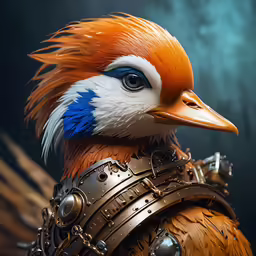 a close up of a figurine made of bird