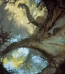 a bird is sitting on top of a tree