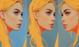 three images of the same face in three different stages