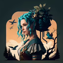 the painting is titled a woman with blue hair