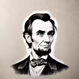 a drawing of a man in tuxedo with a beard