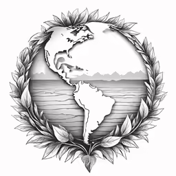 an image of a globe on top of a leaf and a wave