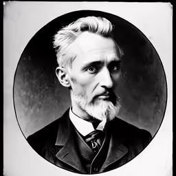 an old fashioned portrait of a man with a white beard and a well - trimmed hair