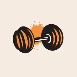 an orange and black dumbs illustration on white