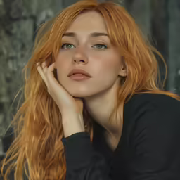a woman sitting with her hand on her shoulder