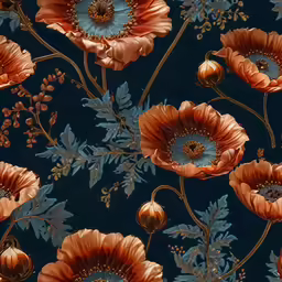 a photo of an embroidered floral design, made with fabric
