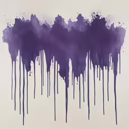 dripping purple paint against a white background