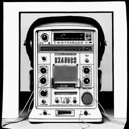 a radio that is sitting in front of a wall