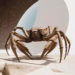 a strange creature, with its legs folded back