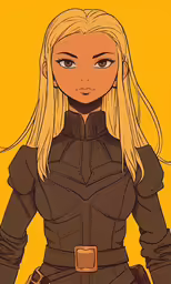 a cartoon image of a woman with long hair