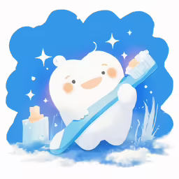 an animal brushing its teeth in the snow