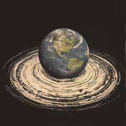 an illustration of the earth on its own circles