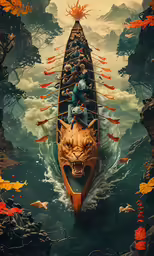 a boat full of animals is riding through the water