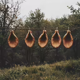 clothes line hanging from a clothes line outside
