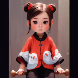 the doll is dressed up and posing