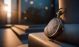the elegant watch sits upon a seat and shines from below
