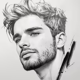 a man is wearing a black sweater while he looks up