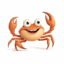 an image of a crab with eyes on white background