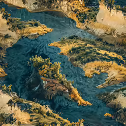 a small island in the middle of a river