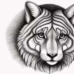 an ink drawing of a tiger