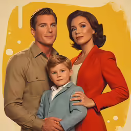 a couple and their son pose for a portrait