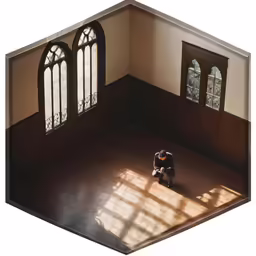 a person is sitting on the floor in a house