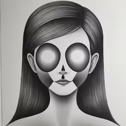 a portrait of a woman with eyes wide open