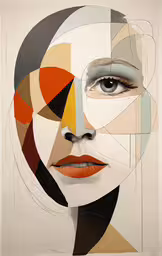 a woman with colored and distorted lines on her face,a woman