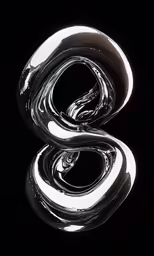 3d illustration of a metal object over a black background