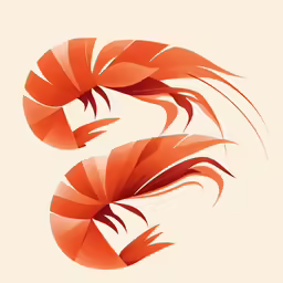 a red graphic design that resembles fish heads