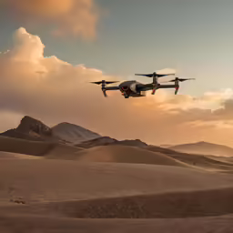 two large passenger planes flying above the desert landscape